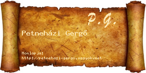 Petneházi Gergő névjegykártya